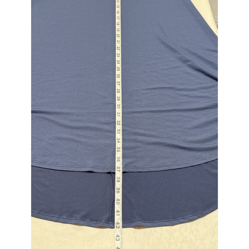 LuLaRoe Carly Dress Womens XS Blue Short Sleeve High Low Pocket Summer Boho - Picture 6 of 10